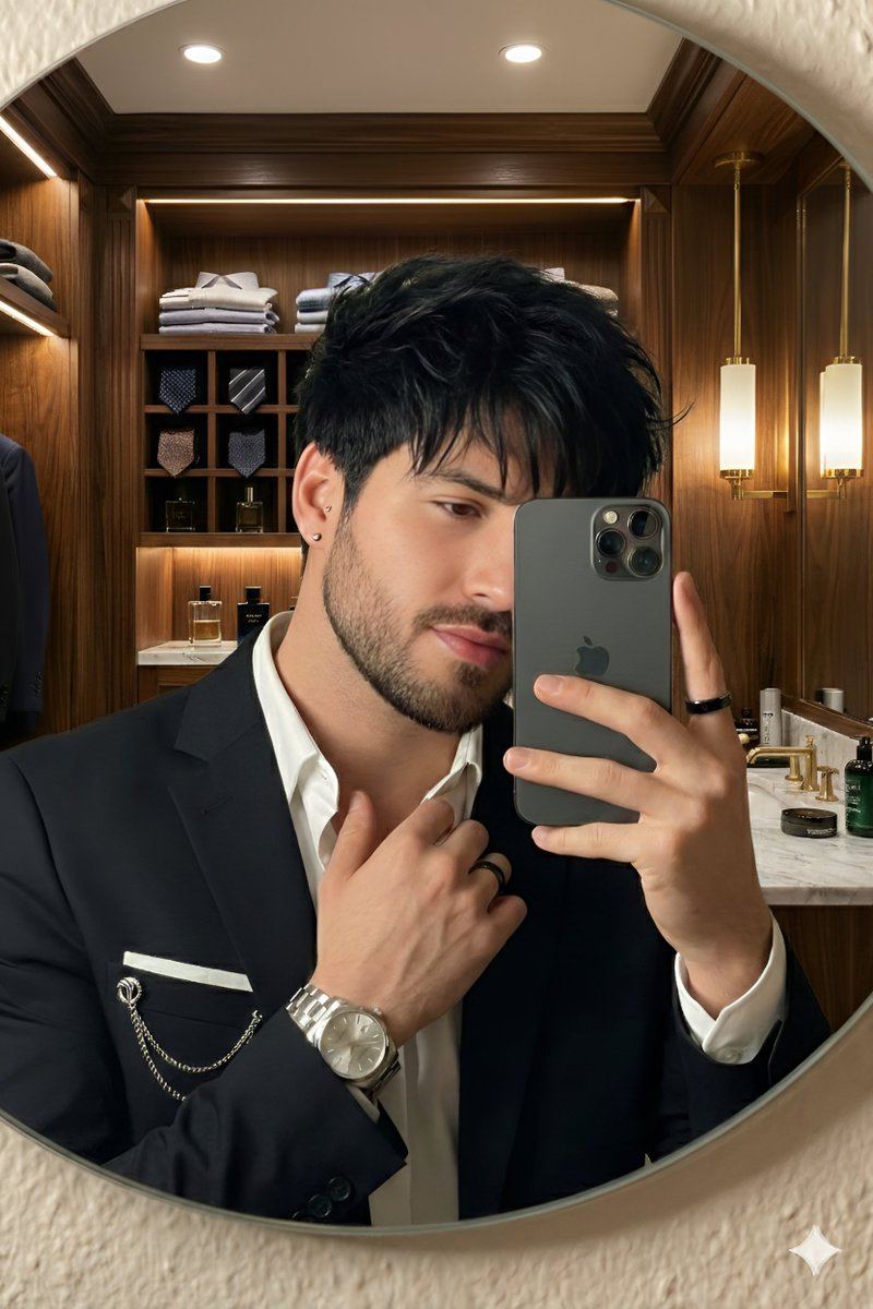 Luxury Mirror Selfie In A Walk In Closet — Nano Banana Pro image prompt example