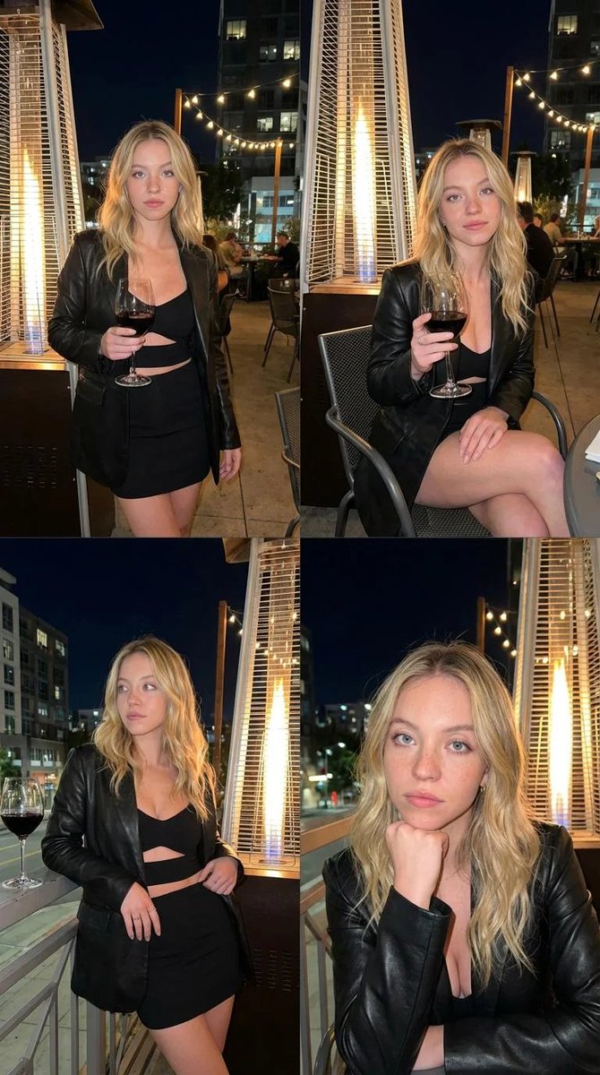 Luxury Nightlife Photo Collage 4 Image Grid — Nano Banana Pro image prompt example