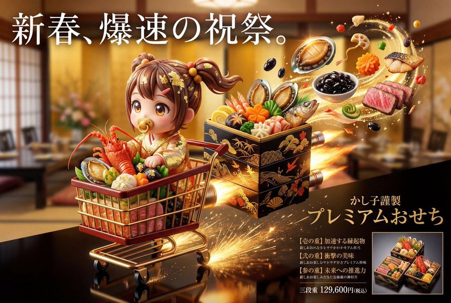 Luxury Osechi New Years Food Key Visual Generation Prompt — Nano Banana Pro image prompt example