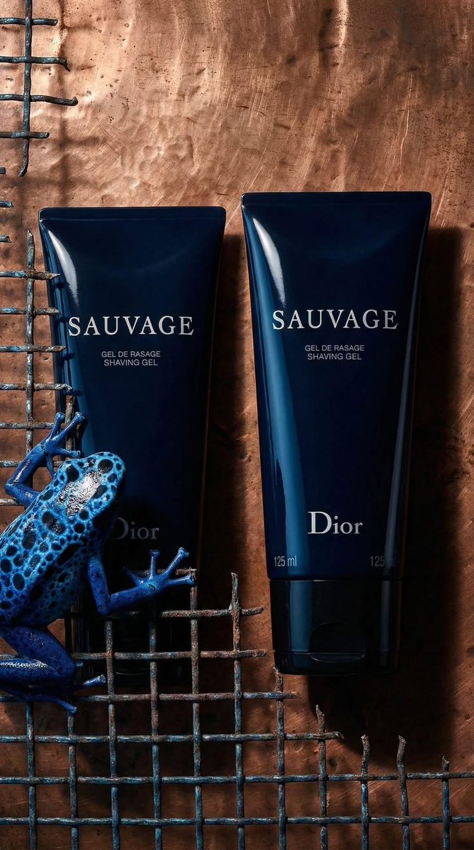Luxury Product Photography Of Dior Sauvage Shaving Gel — Nano Banana Pro image prompt example