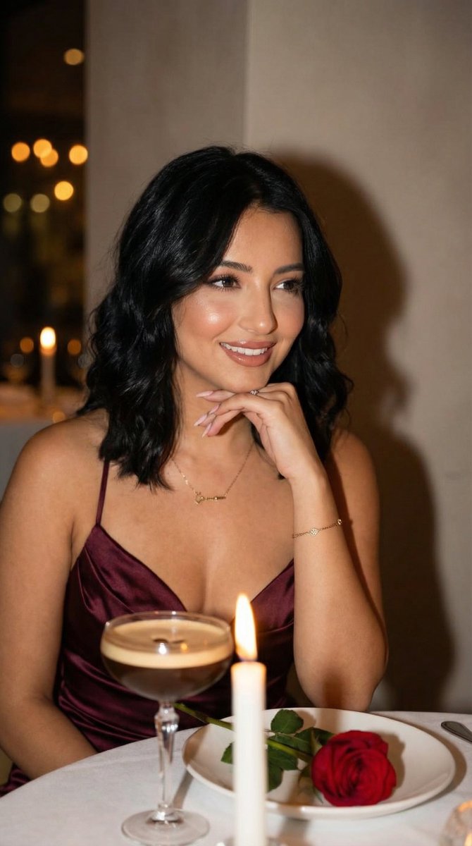 Luxury Romantic Dinner Editorial Portrait — Nano Banana Pro image prompt example