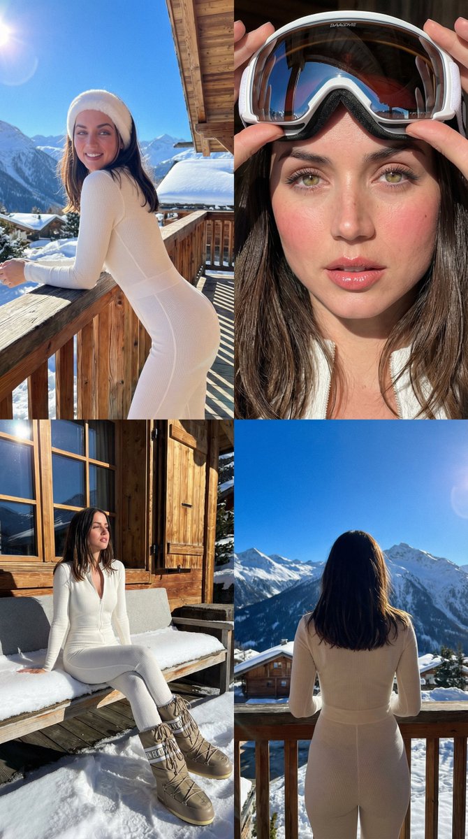 Luxury Ski Influencer Collage And Portraits Iphone 16 Pro Style — Nano Banana Pro image prompt example