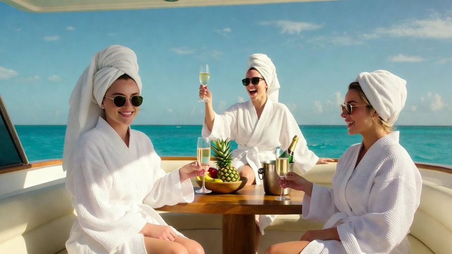 Luxury Spa Day On A Yacht Group Portrait Prompt — Nano Banana Pro image prompt example