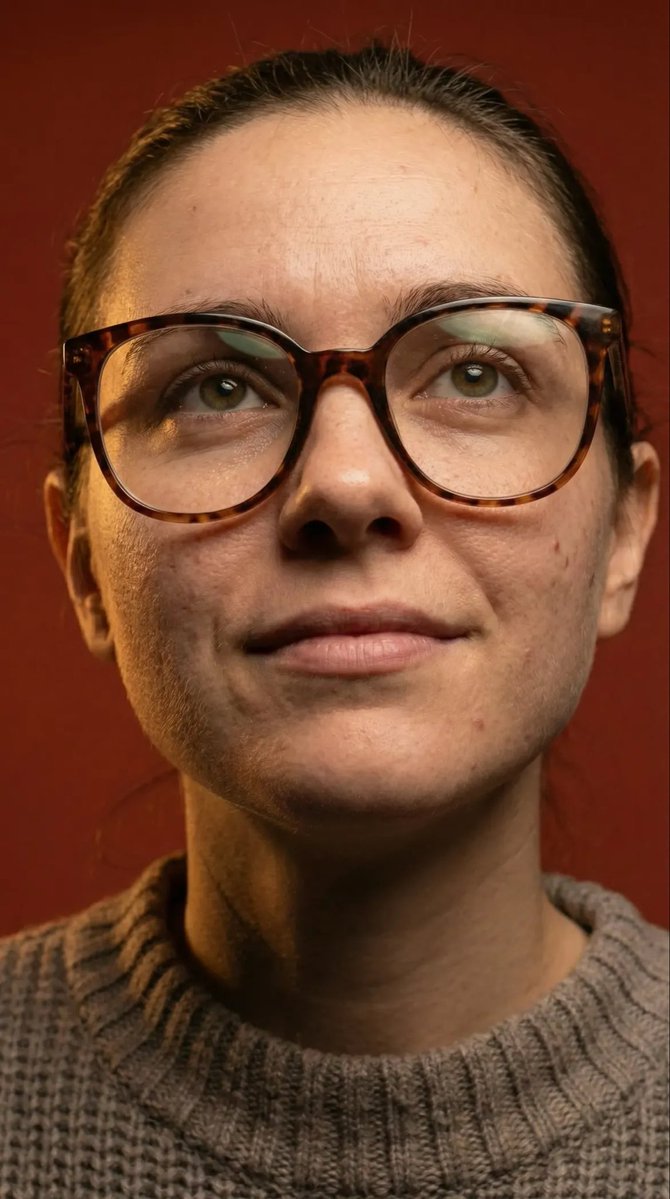 Macro Detail Portrait With Glasses And Skin Texture Prompt — Nano Banana Pro image prompt example