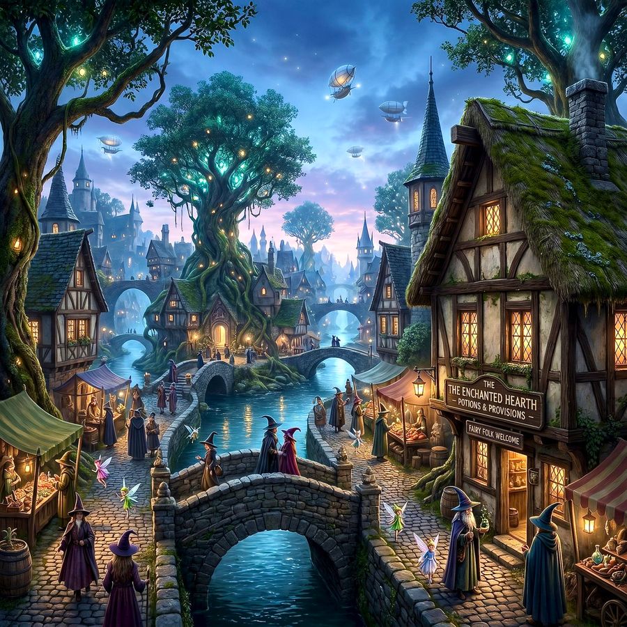 Magical Fantasy World Illustration — Nano Banana Pro image prompt example