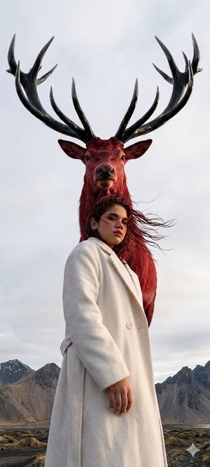 Majestic Deer Mountain Photoshoot — Nano Banana Pro image prompt example