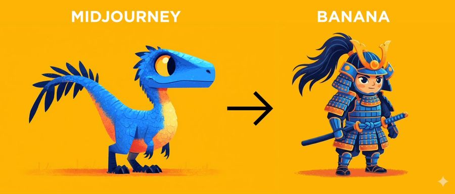Midjourney Style Transfer For Samurai Image — Nano Banana Pro image prompt example