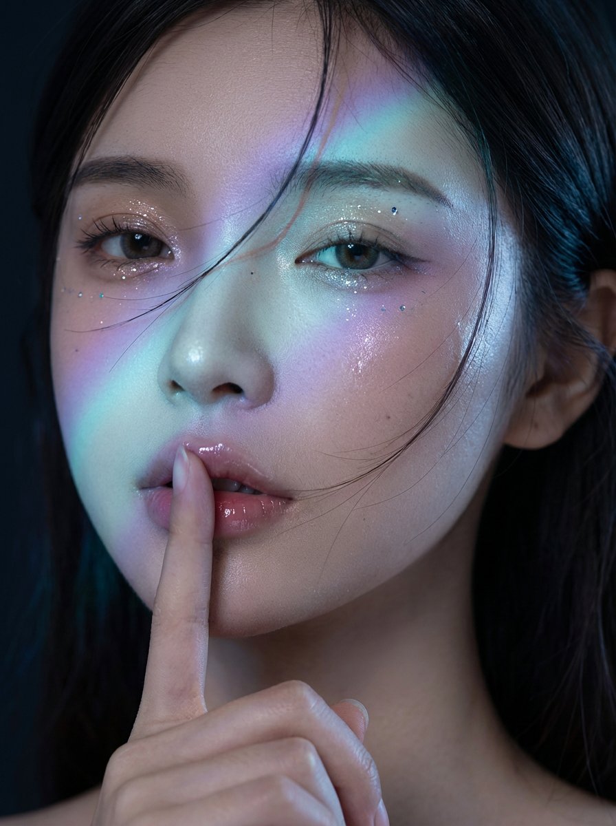 Midnight K Fashion Editorial Portrait From Reference Image — Nano Banana Pro image prompt example