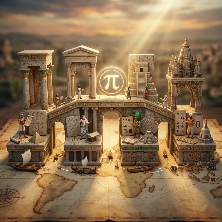 Miniature Bridge Of Ancient Mathematical Knowledge — Nano Banana Pro image prompt example