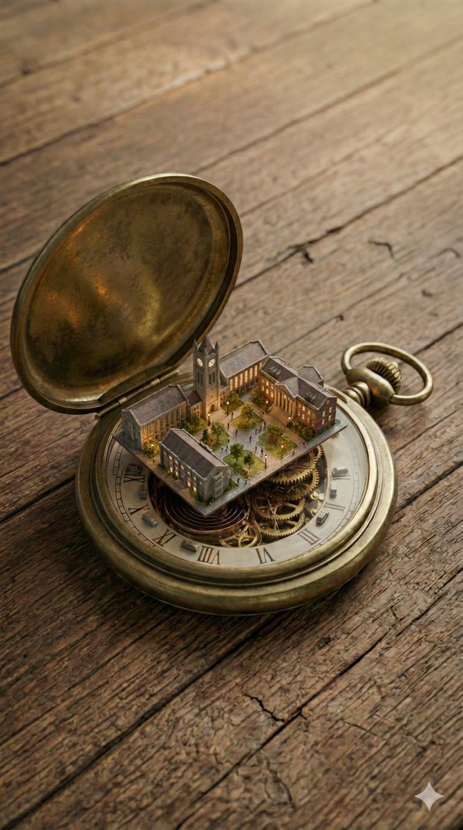 Miniature Metropolis Inside A Vintage Pocket Watch — Nano Banana Pro image prompt example