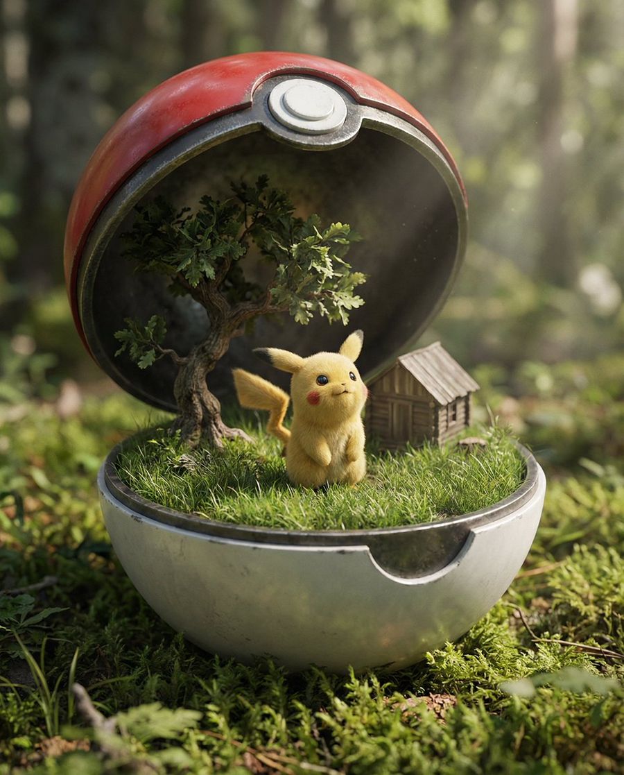 Miniature World Diorama Inside A Sphere — Nano Banana Pro image prompt example