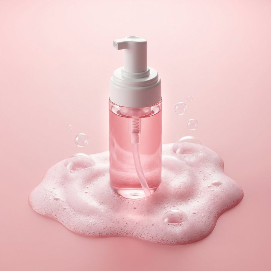 Minimalist Skincare Product Photography With Bubbles — Nano Banana Pro image prompt example