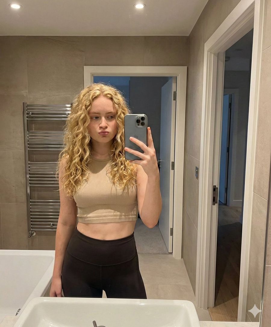 Mirror Selfie In Modern Bathroom Prompt — Nano Banana Pro image prompt example