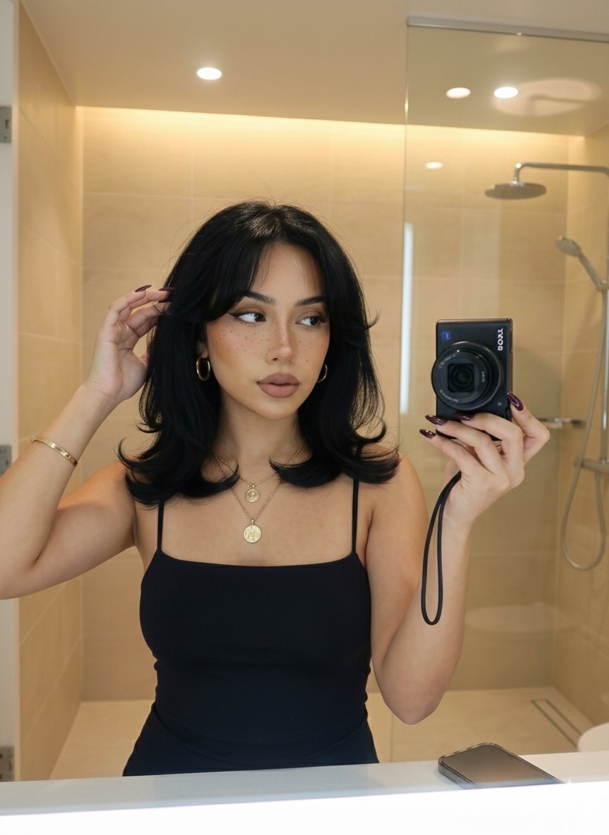 Mirror Selfie Prompt Clean Girl Aesthetic — Nano Banana Pro image prompt example