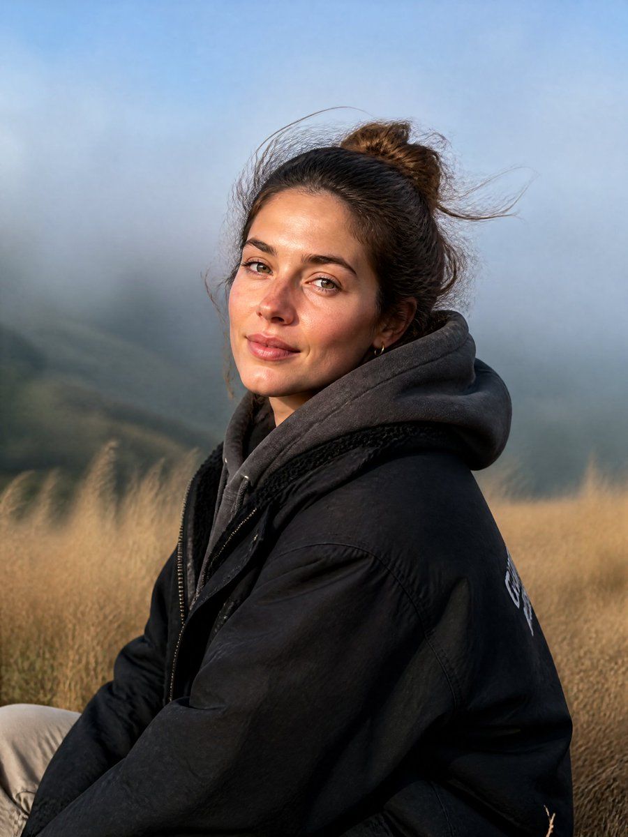 Misty Mountain Travel Portrait — Nano Banana Pro image prompt example