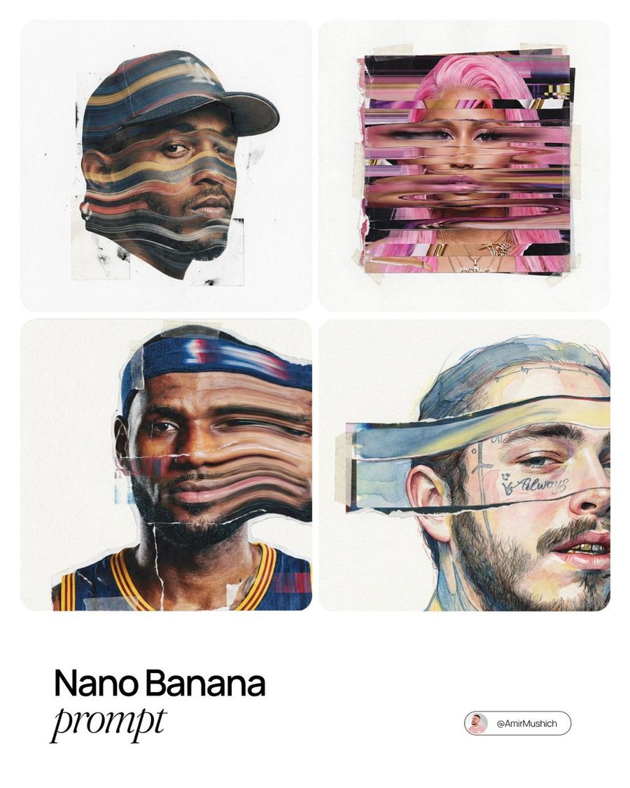 Mixed Media Collage Posters Prompt — Nano Banana Pro image prompt example