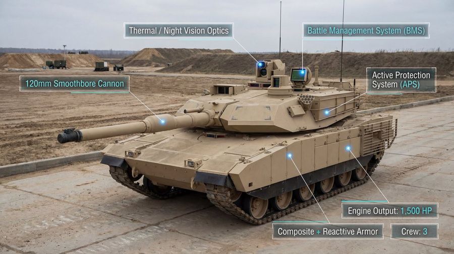 Modern Combat Tank Infographic Prompt — Nano Banana Pro image prompt example