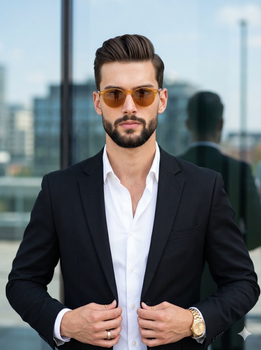 Modern Professional Suit Portrait — Nano Banana Pro image prompt example