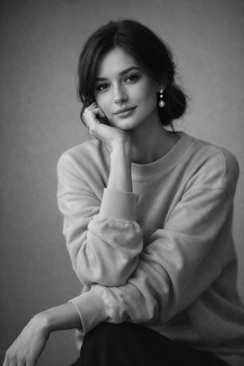 Monochromatic Studio Portrait — Nano Banana Pro image prompt example