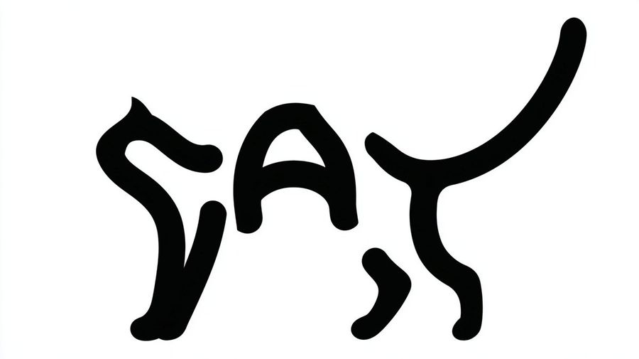 Monochrome Typographic Cat Illustration — Nano Banana Pro image prompt example