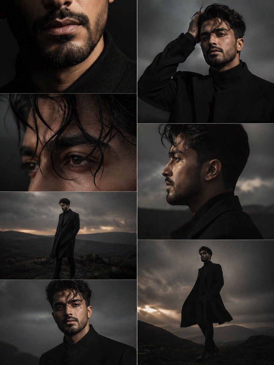 Moody Blue Hour Editorial Portrait — Nano Banana Pro image prompt example