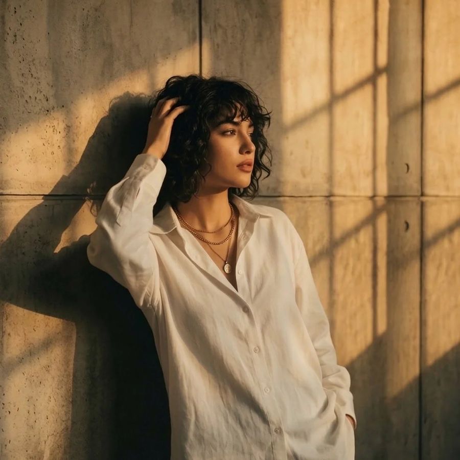 Moody Cinematic Portrait At Golden Hour — Nano Banana Pro image prompt example