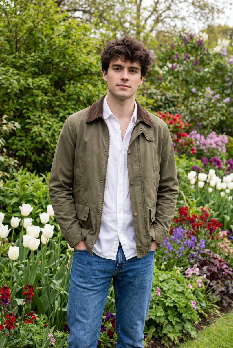 Natural Editorial Portrait Of A Man In A Garden — Nano Banana Pro image prompt example