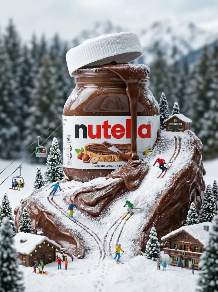 Nutella Miniature Winter World Video Prompt Json — Nano Banana Pro image prompt example