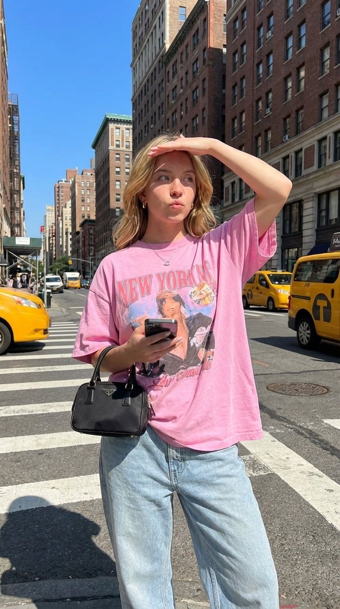 Nyc Street Fashion Editorial Prompt With Harsh Sunlight — Nano Banana Pro image prompt example