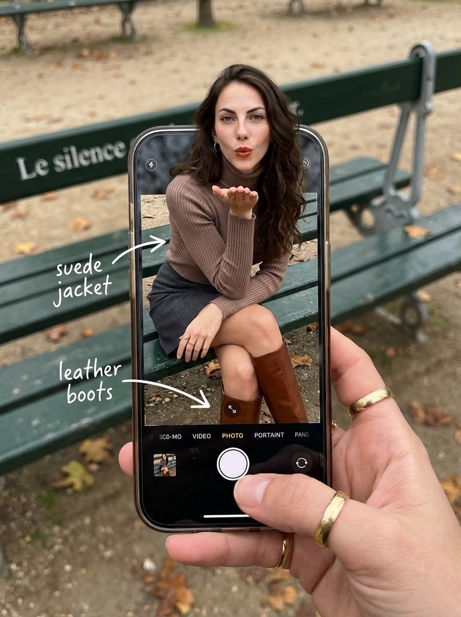 Ootd Breakdown Smartphone Pop Out Illusion — Nano Banana Pro image prompt example