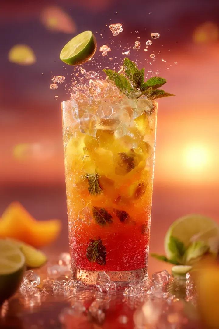 Orange Juice Slow Motion Product Shot — Nano Banana Pro image prompt example