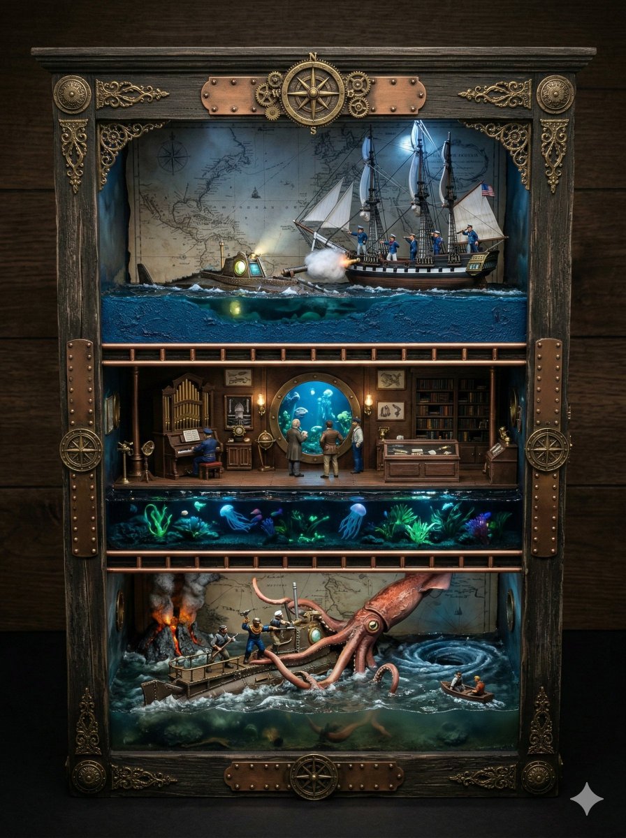 Ornate Box Diorama Prompt For Twenty Thousand Leagues Under The Sea — generated with Nano Banana Pro