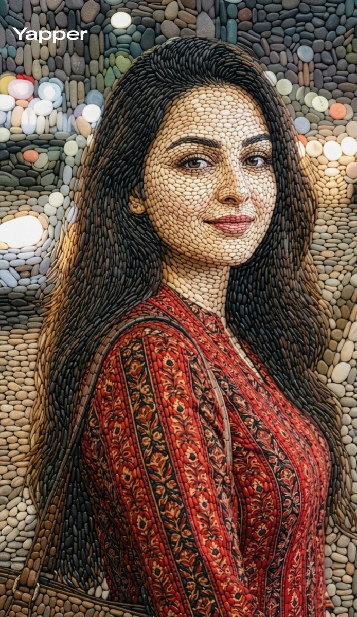 Pebble Mosaic Portrait Of A Beautiful Woman — generated with Nano Banana Pro