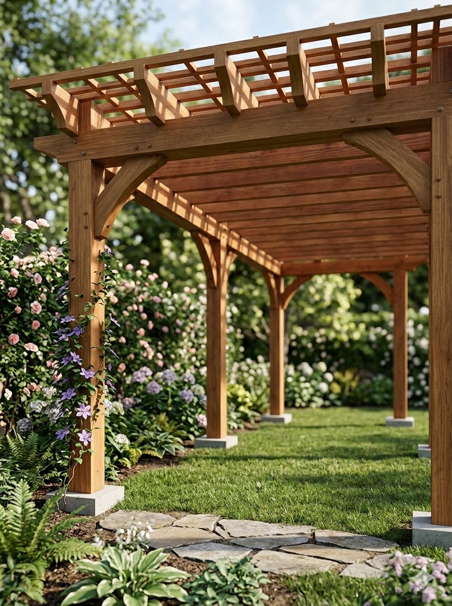 Pergola Blueprint To Photoreal Structure Prompt — Nano Banana Pro image prompt example