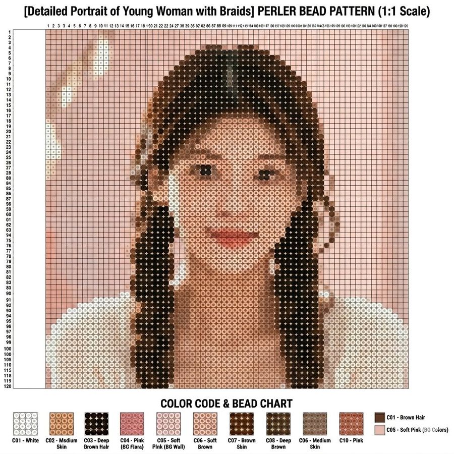 Perler Bead Pattern Converter — Nano Banana Pro image prompt example