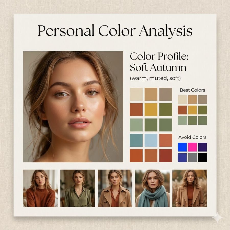 Personal Color Analysis Board Design — Nano Banana Pro image prompt example