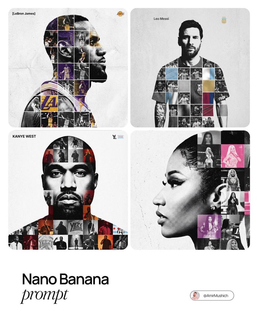 Photo Grid Tribute Poster Design Prompt — Nano Banana Pro image prompt example