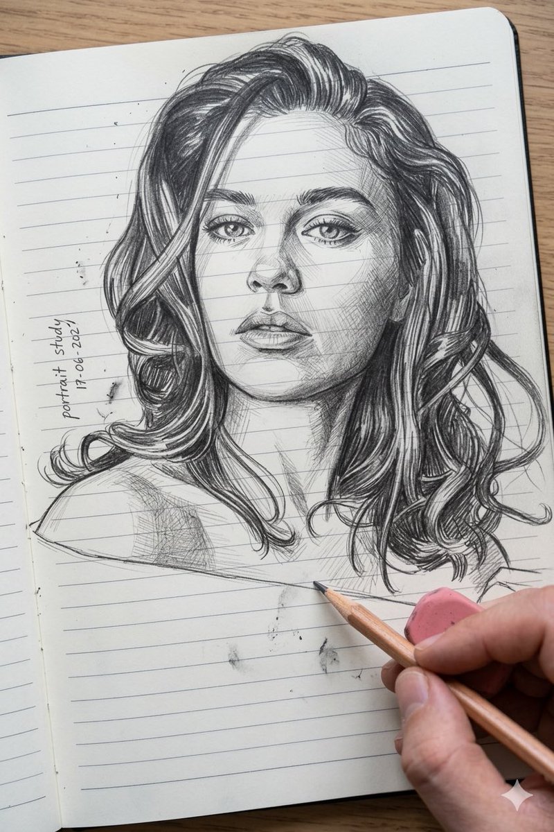Photo To Pencil Sketch Transformation — generated with Nano Banana Pro