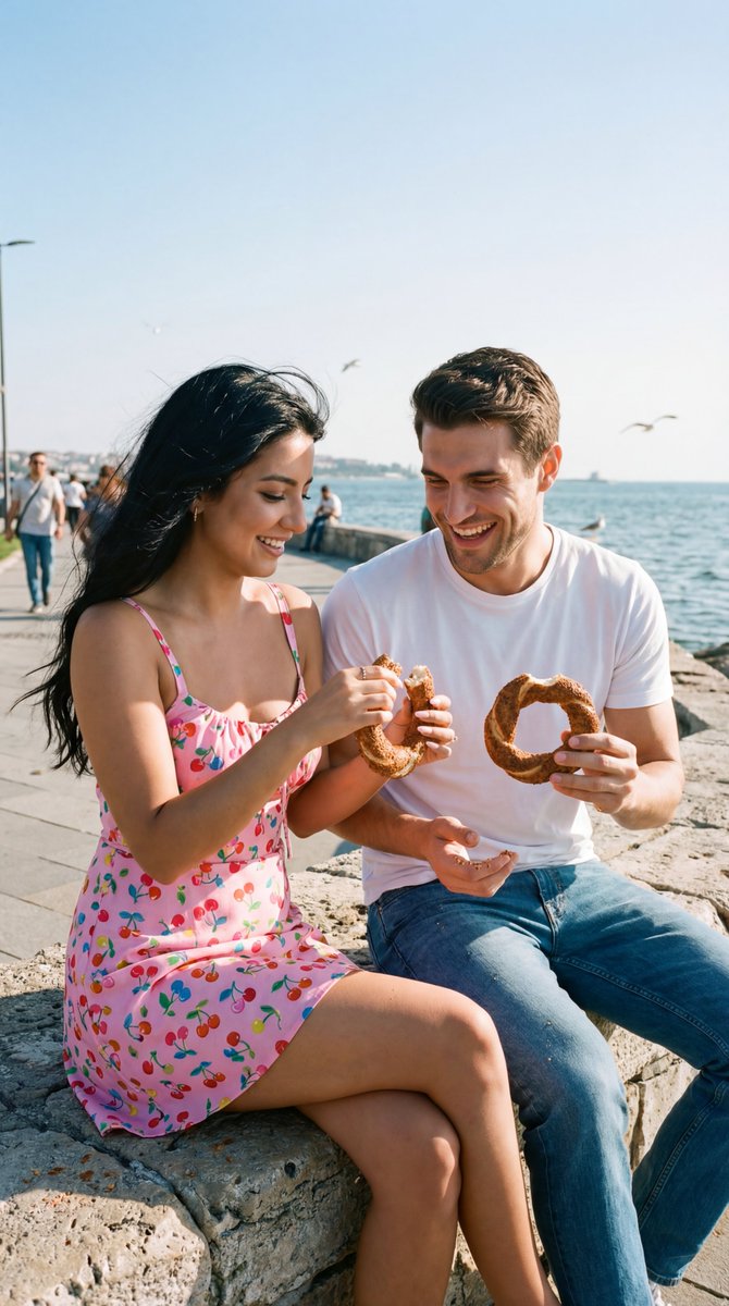 Photoreal Candid Street Romance Film Still Prompt Moda Seaside — Nano Banana Pro image prompt example