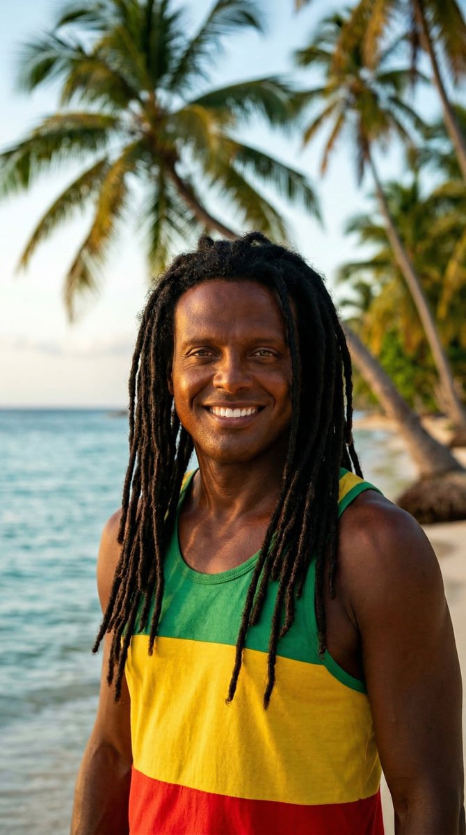 Photorealistic Cinematic Portrait Of Luis Miguel As A Jamaican Reggae Musician — generated with Nano Banana Pro