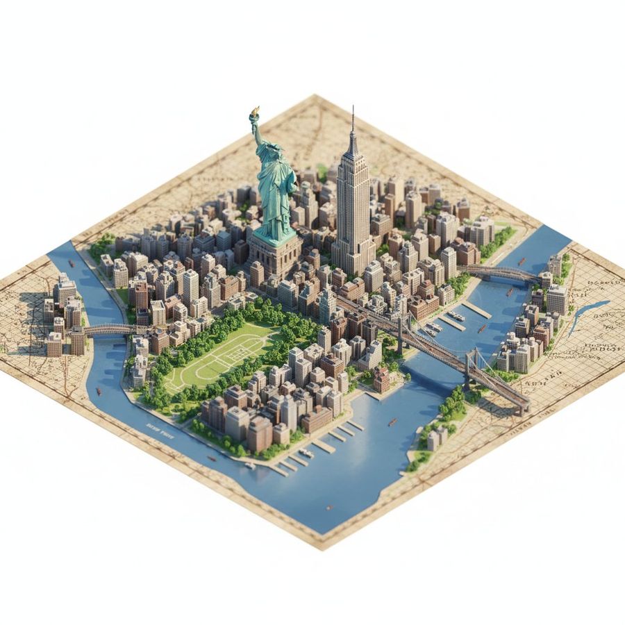 Photorealistic Diorama Isometric Map Prompt — Nano Banana Pro image prompt example