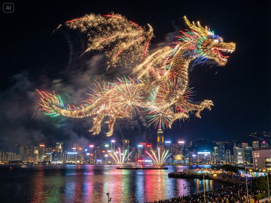 Photorealistic Fireworks Display Prompt For Dreamina Ai — Nano Banana Pro image prompt example
