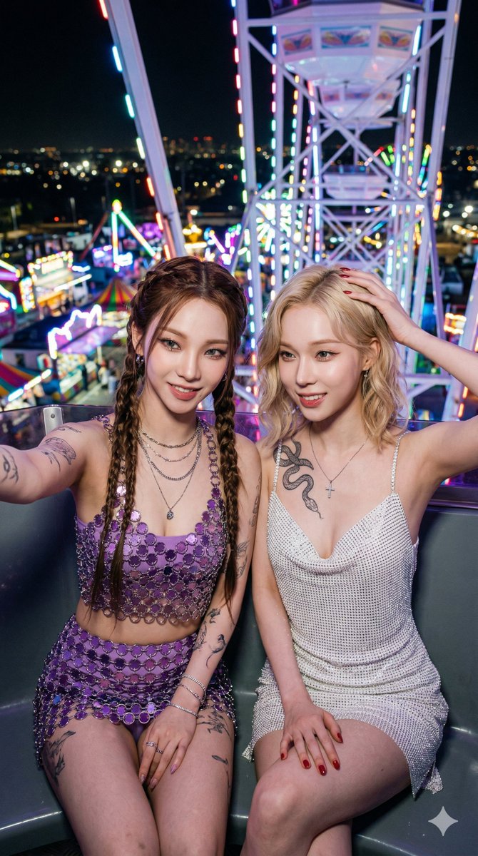 Photorealistic Night Selfie On A Ferris Wheel — Nano Banana Pro image prompt example