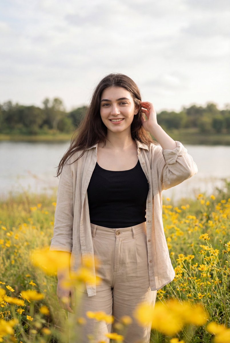 Photorealistic Portrait Of Woman In Wildflowers — generated with Nano Banana Pro