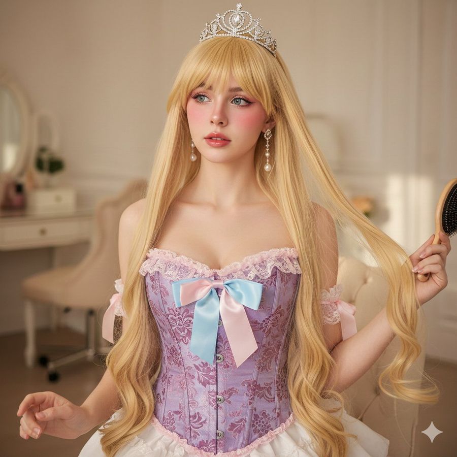 Photorealistic Princess Core Cosplay Portrait — Nano Banana Pro image prompt example