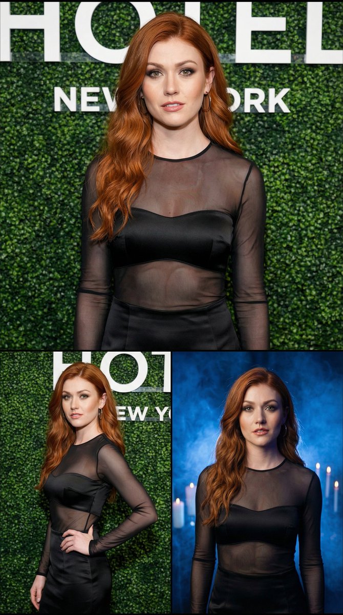 Photorealistic Vertical Collage Of A Woman In Black Dress — Nano Banana Pro image prompt example