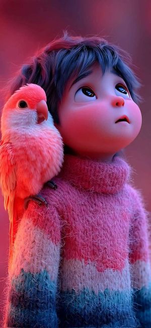 Pixar Style 3d Animated Child Portrait With Animal — Nano Banana Pro image prompt example