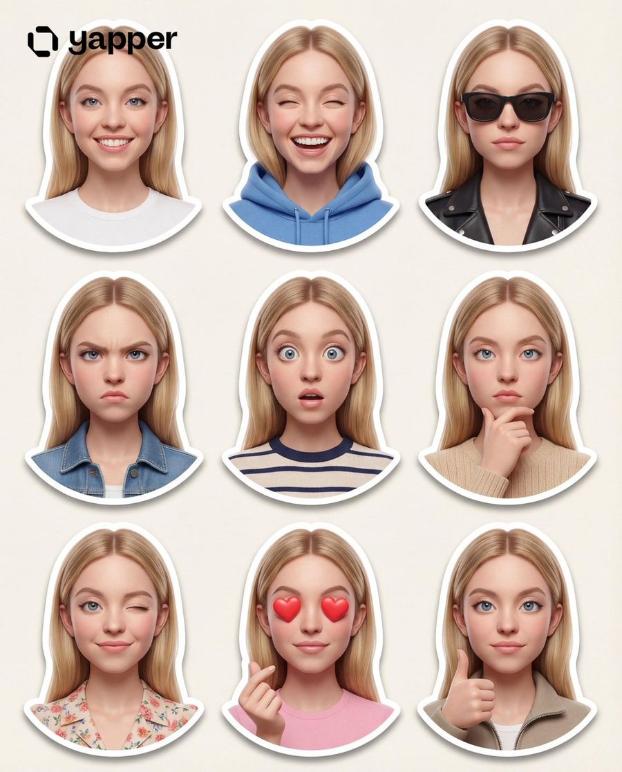 Pixar Style 3d Character Sticker Set 9 Variations — Nano Banana Pro image prompt example