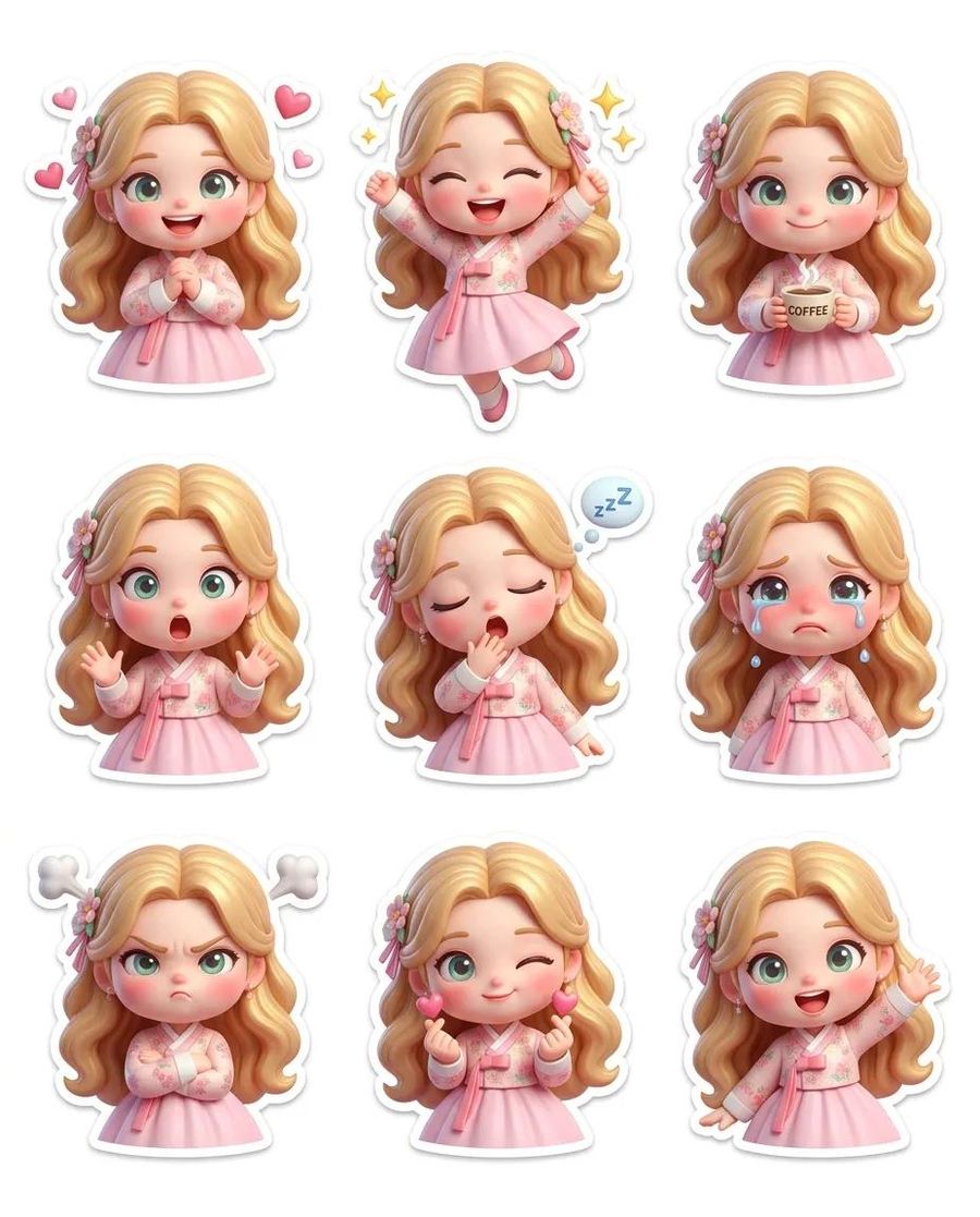 Pixar Style Chibi Sticker Sheet — Nano Banana Pro image prompt example