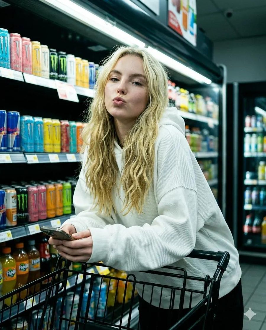 Playful Convenience Store Portrait — Nano Banana Pro image prompt example